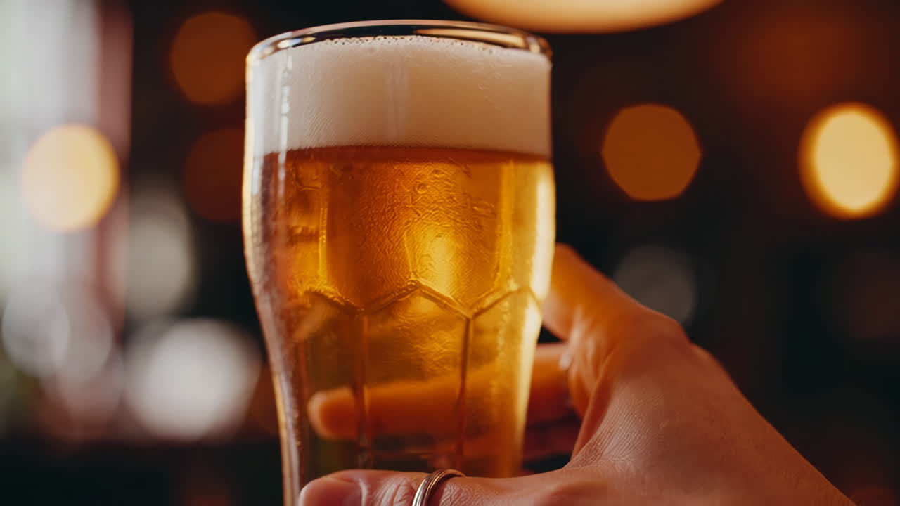 Glass of Beer at a Bar