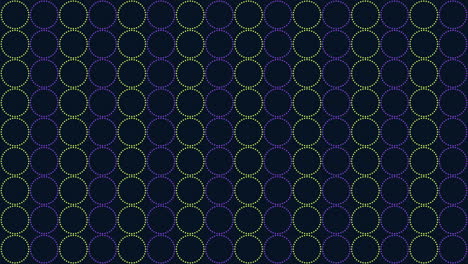 green and purple neon rings pattern with dots