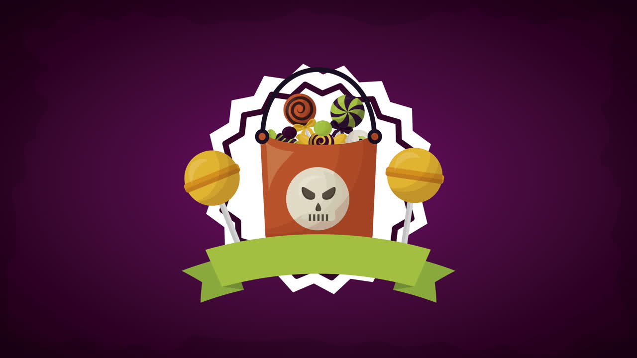 플라스틱 비와 사탕으로 행복한 할로윈 축제