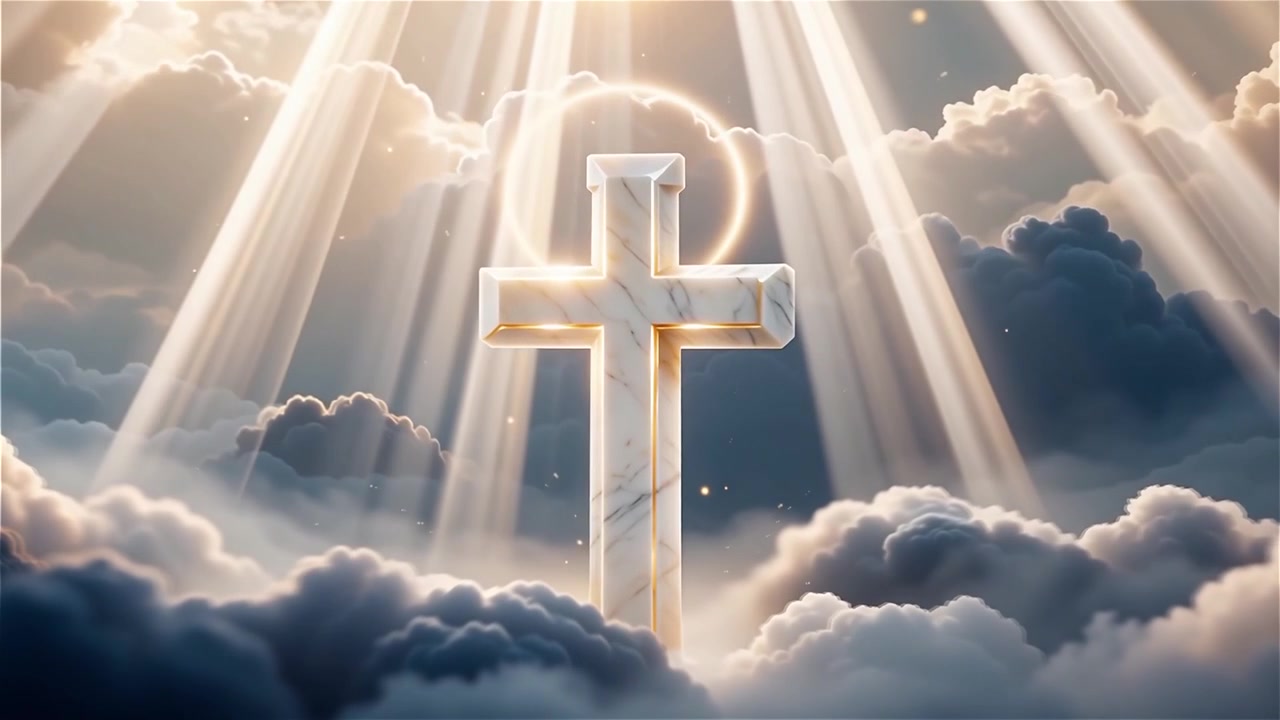 Christian Cross Heavenly Light Worship Background