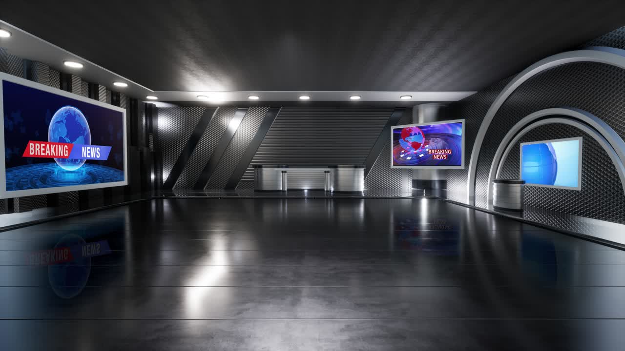 3d 가상 뉴스 스튜디오 배경 루프