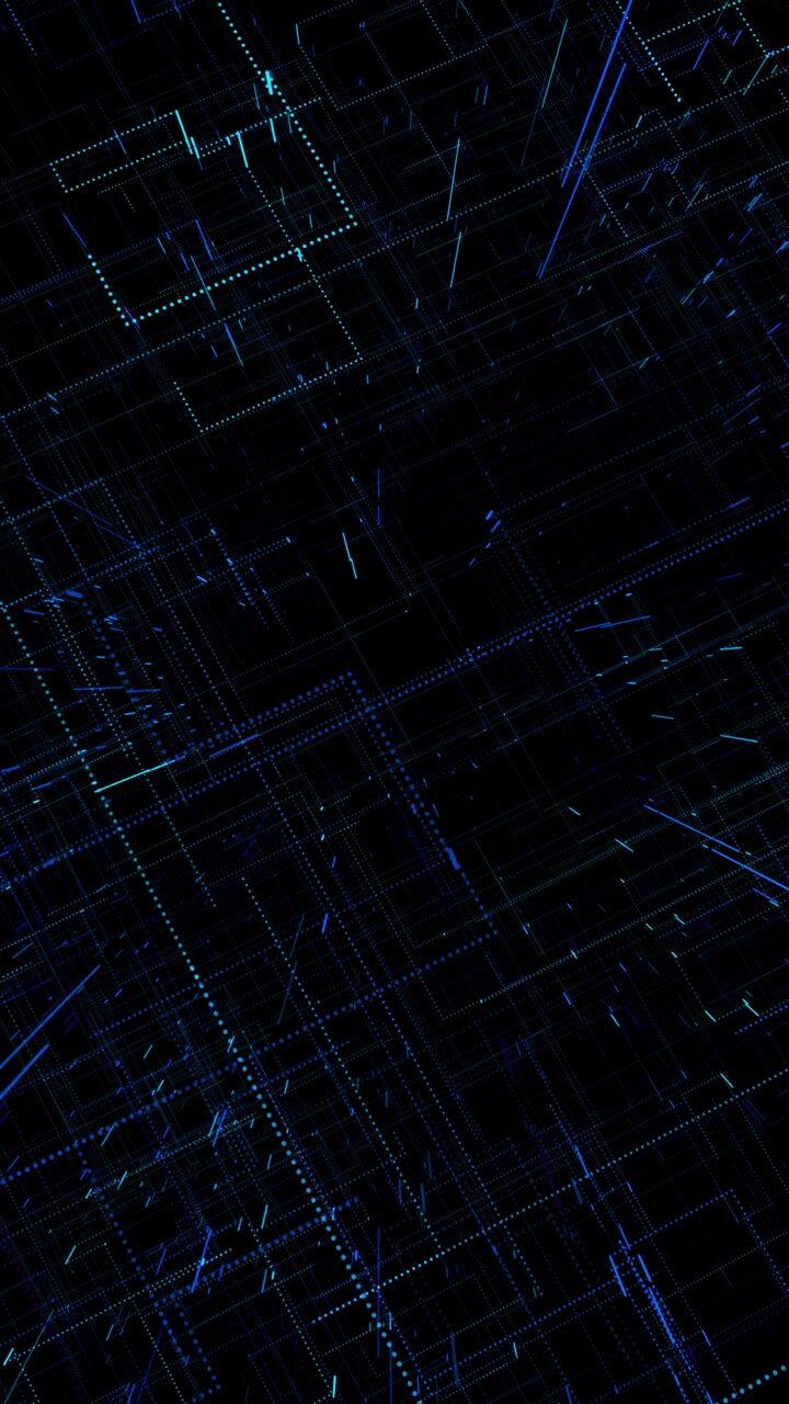 Matrice di circuiti astratta ciano con strati a griglia scuri, connessioni blu punteggiate e profondità digitale.