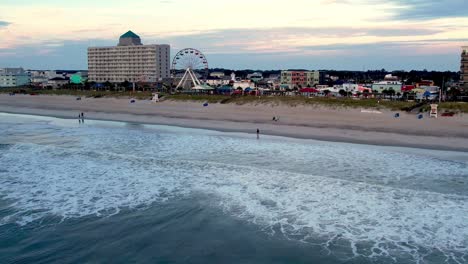 Aerial-low-orbit-of-carolina-beach-nc,-north-carolina-near-wilmington-nc,-north-carolina