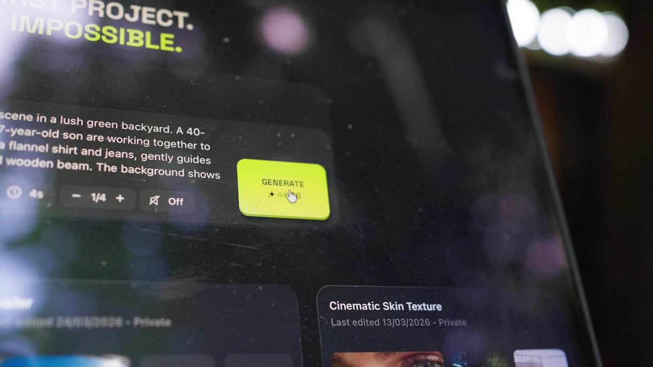 Person som skriver prompter for å lage videoer med kunstig intelligens-teknologi.