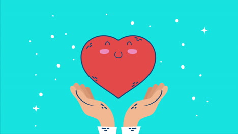 día internacional de la salud con las manos levantando el corazón carácter