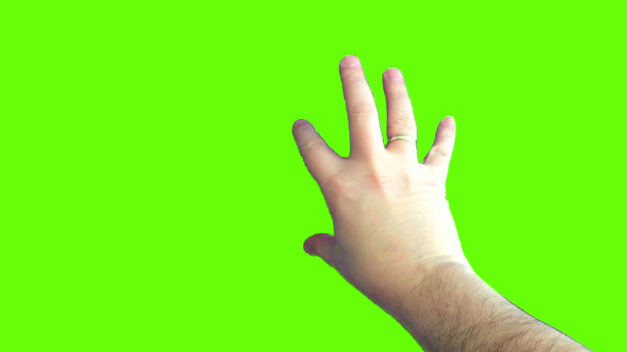 gestos con las manos en pantalla verde
