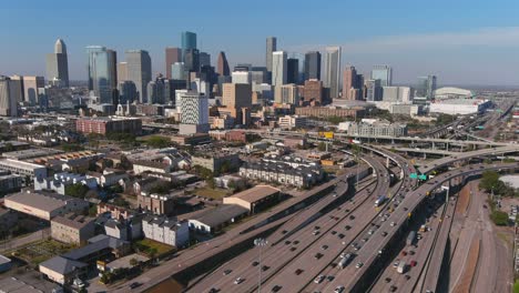 Vista-Aérea-Del-Centro-De-Houston-Y-Sus-Alrededores