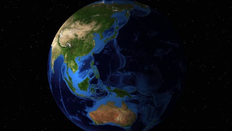 una vista progresiva de myanmar desde la órbita.
