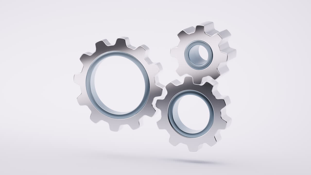 Mechanical gears with industry technology, 3d rendering