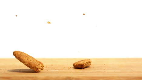 biscuit breaking on wooden table