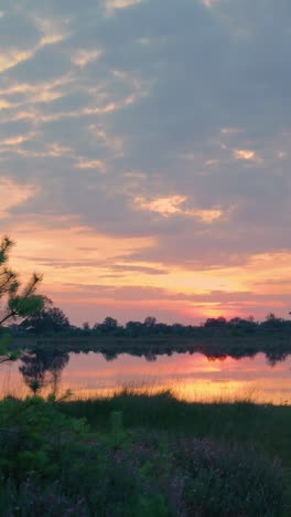 sunset over a calm lake