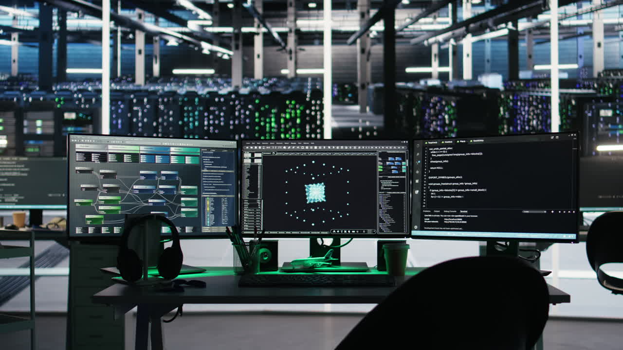 Computer in data center managing network resources using node tree software