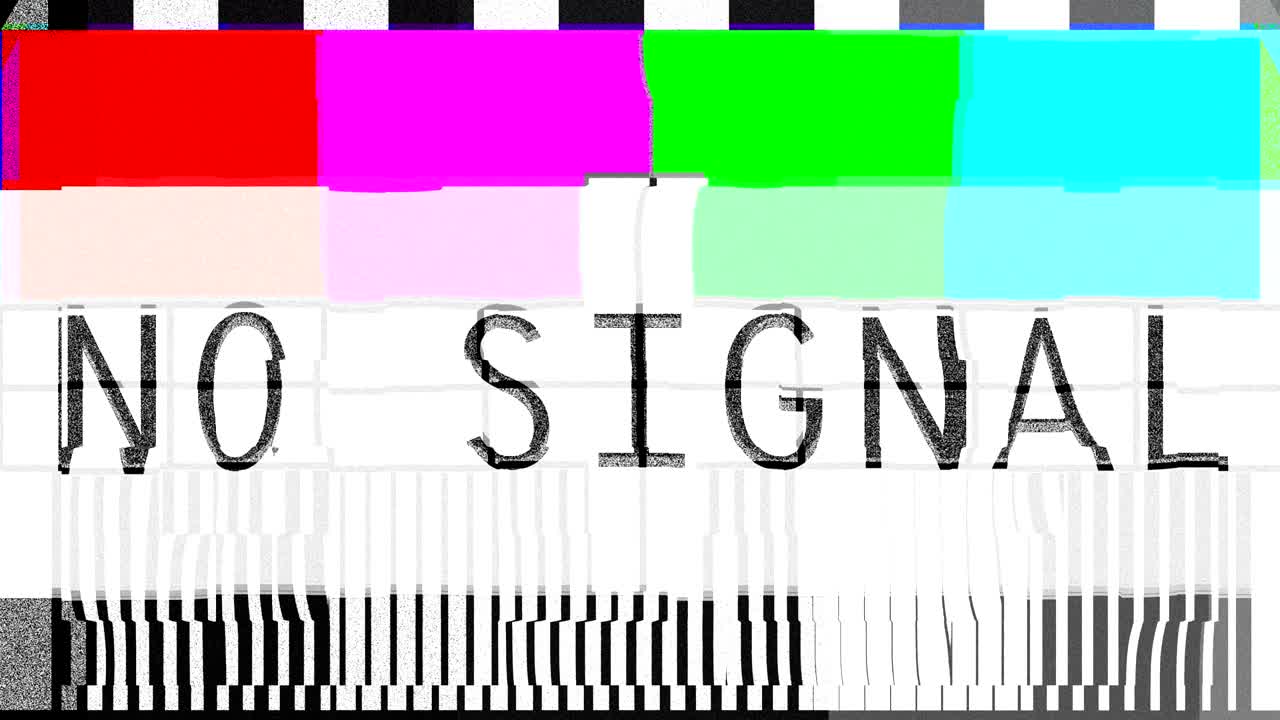 박이는 오류 전송, 왜곡된 컬러 바 패턴, 신호가 없습니다.