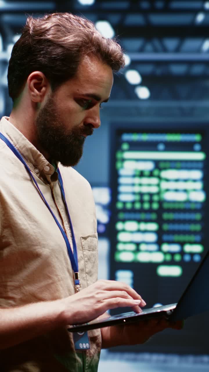 Vertical video Engineer writing server maintenance plan