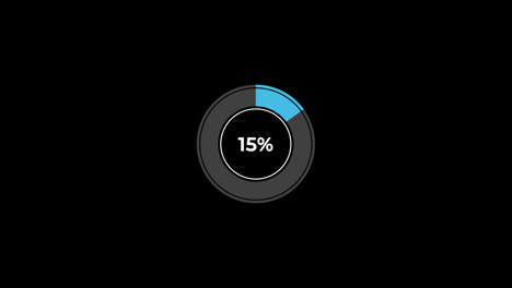 Gráfico-Circular-De-0-A-15%-De-Porcentaje-De-Infografías-Cargando-Anillo-Circular-O-Transferencia,-Descargar-Animación-Con-Canal-Alfa.