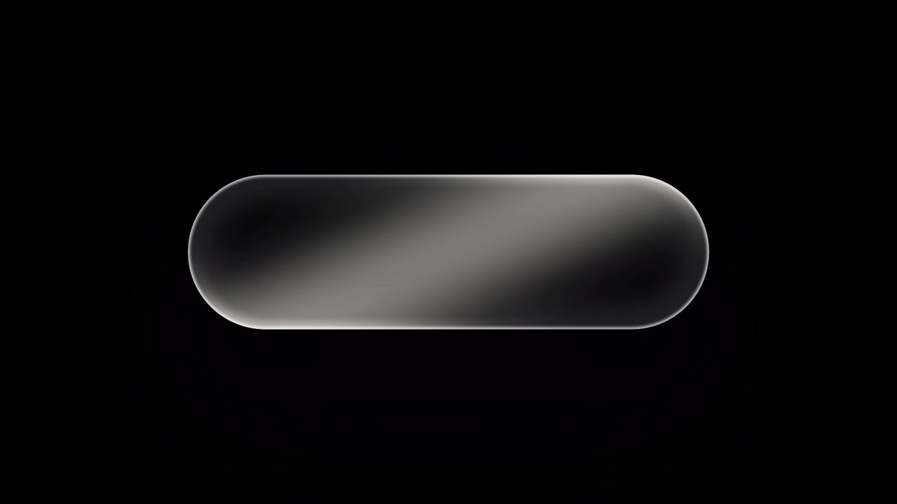 Minimalist Glass Capsule Shape Appearing and Disappearing on Black Background
