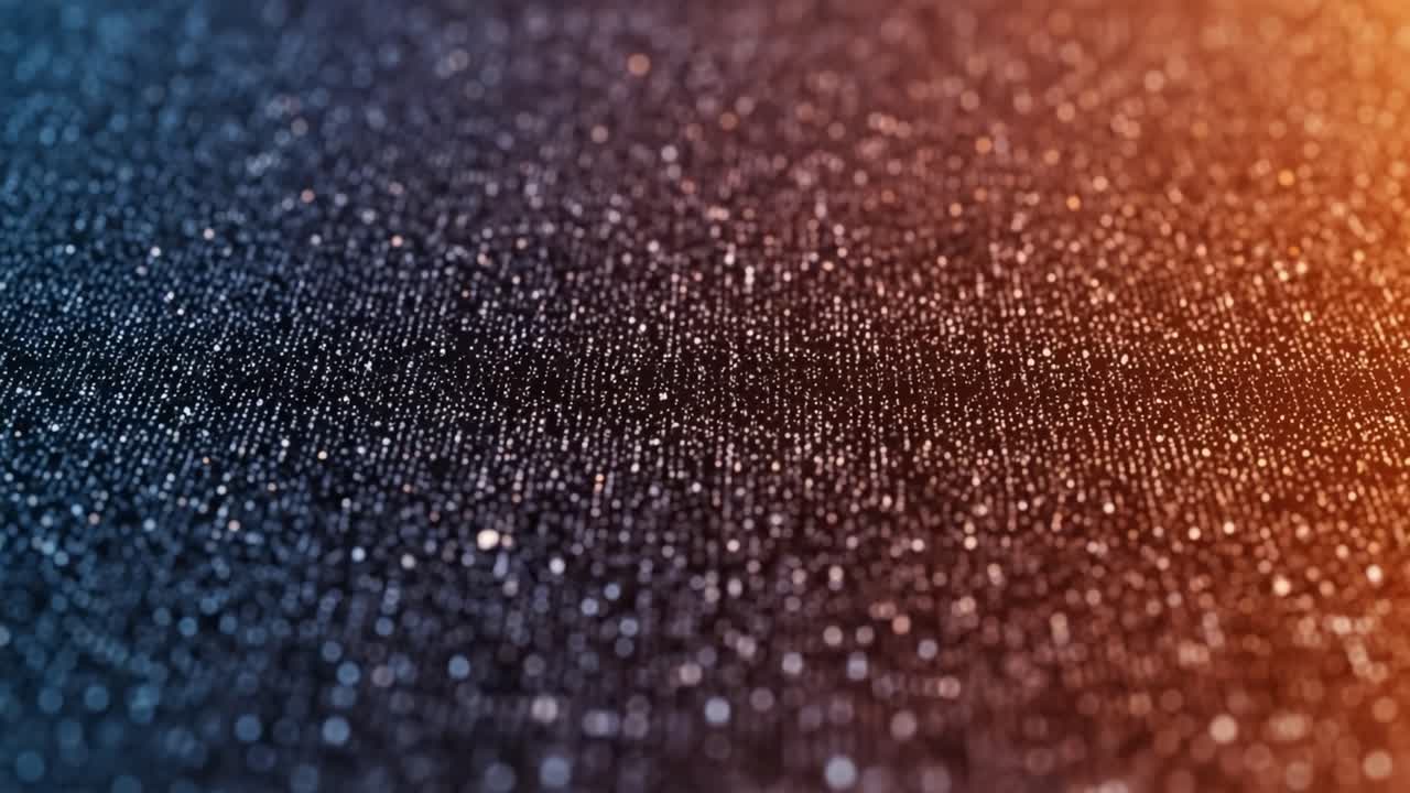 Mesmerizing Close-Up of Glittering Particles on a Smooth Surface, Capturing the Beauty of Light Reflection and Color Gradation in a Stunning Macro View