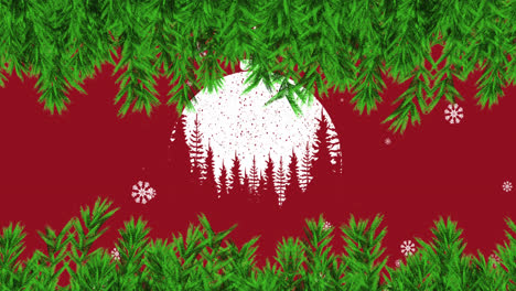 Animation-of-fir-tree-branches-over-christmas-pattern