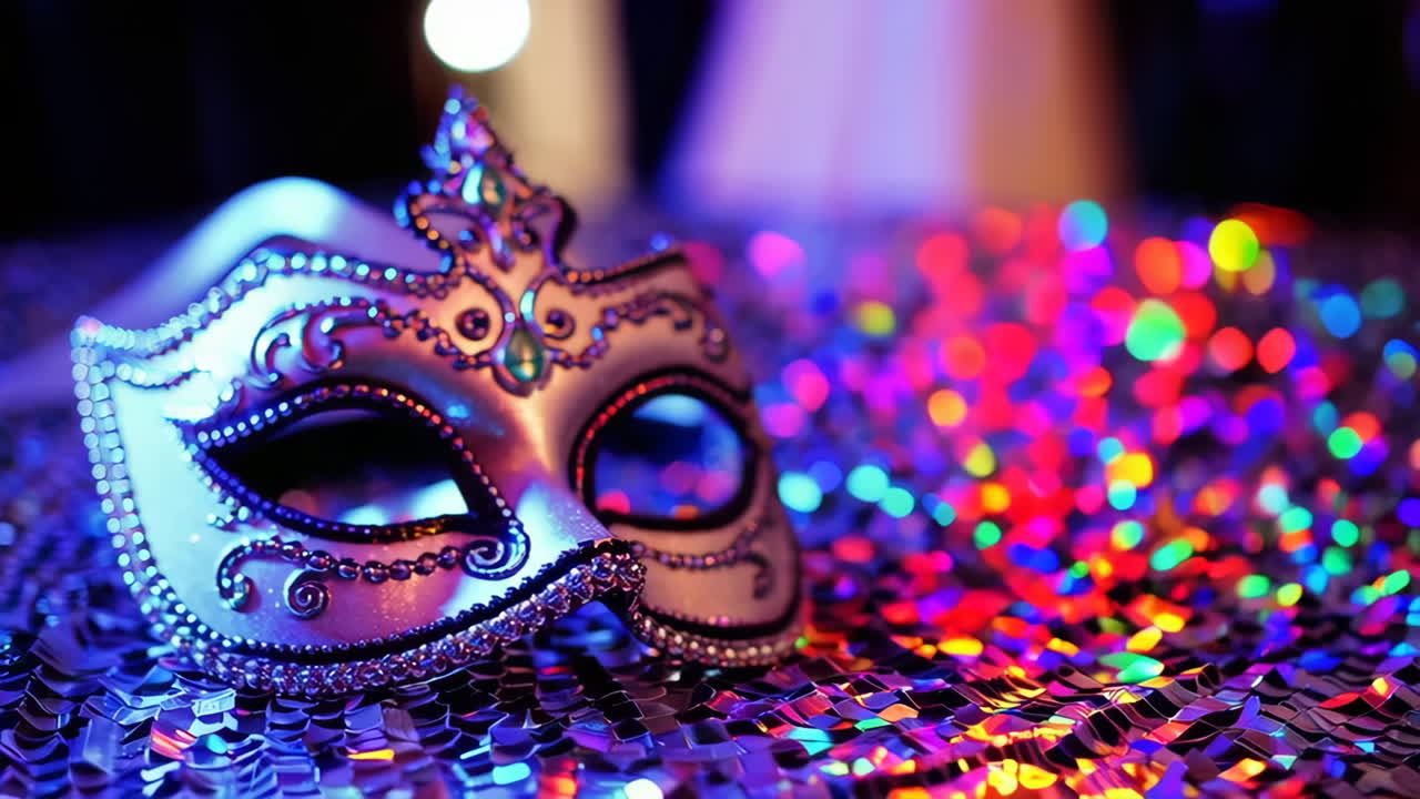 Venetian Mask on Sequins