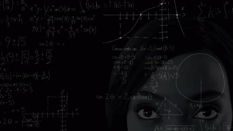 animación de ecuaciones matemáticas sobre la mujer
