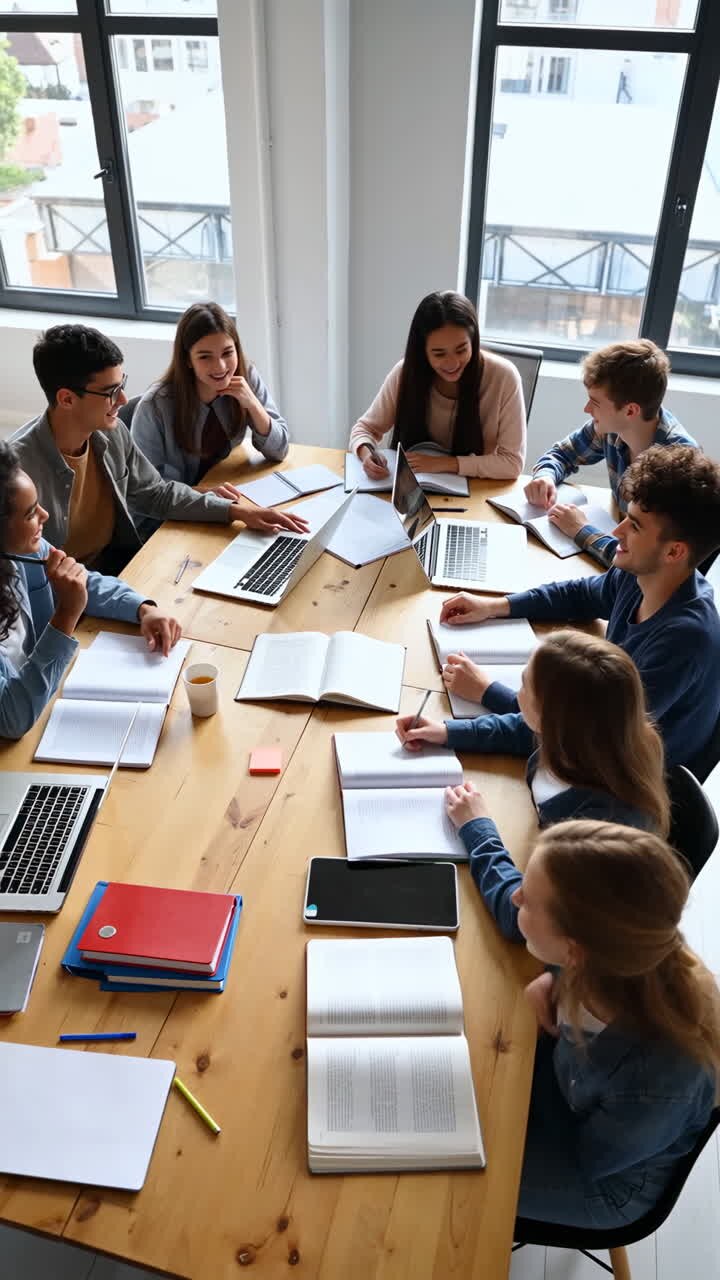 Group of students working together in a meeting