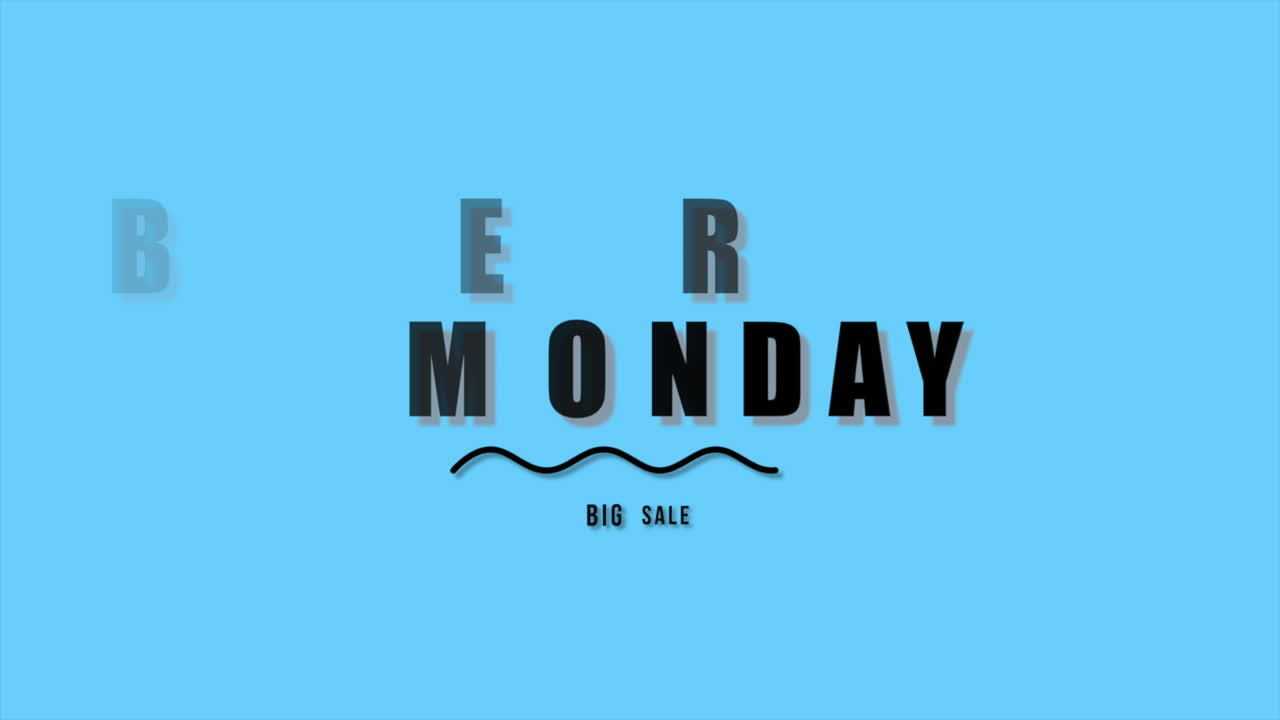 Cyber Monday with wave on blue modern gradient