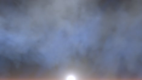 dark blue deep clouds in storm sky with sun