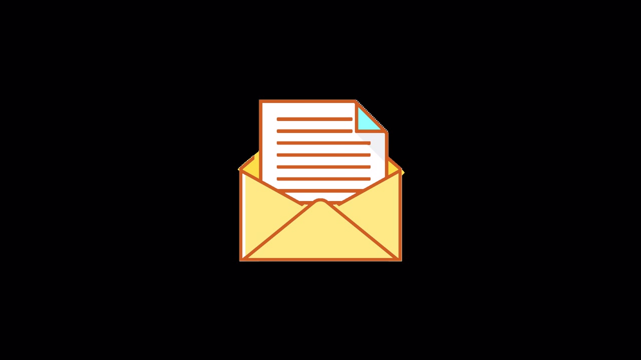 Busta animata che si apre per rivelare un documento
