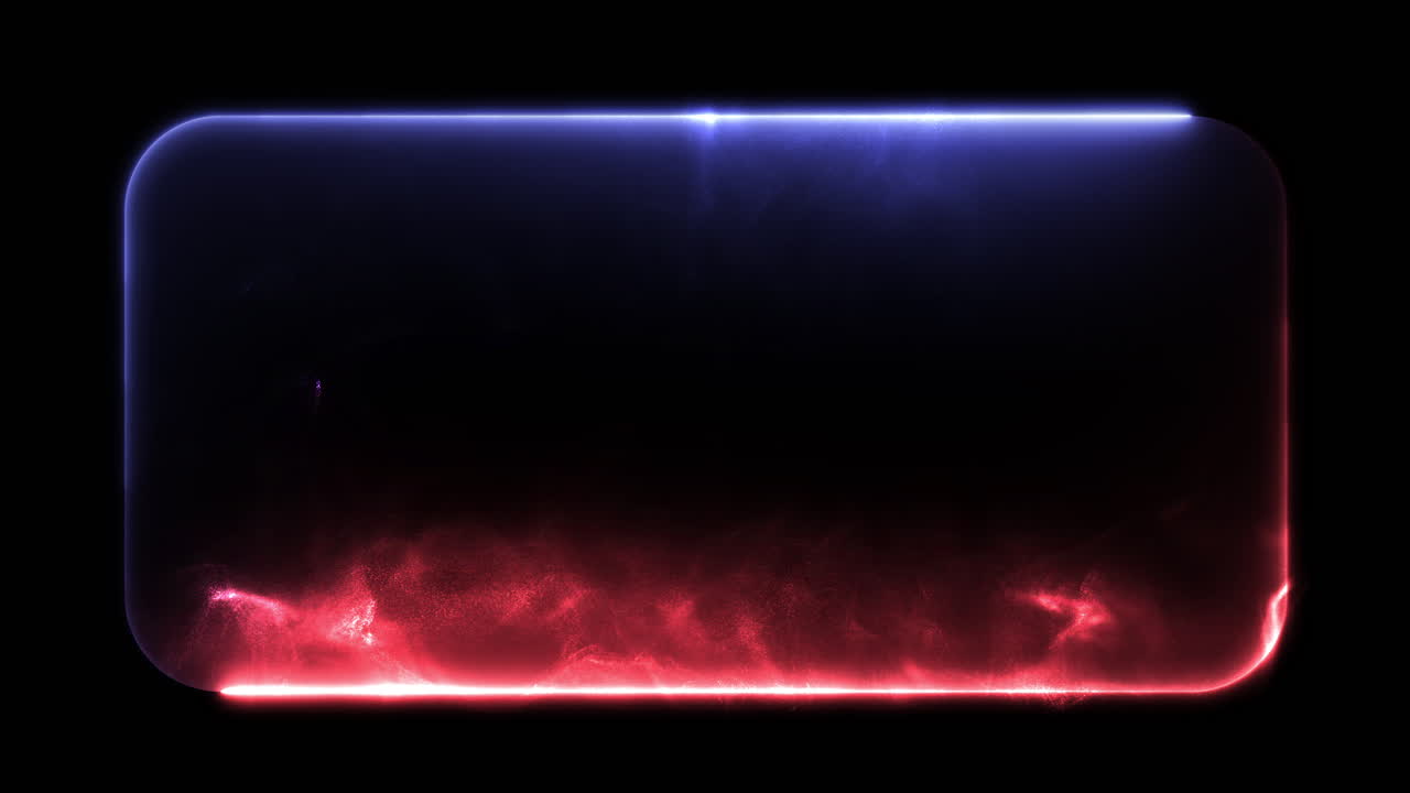 Abstract Sci-Fi Loop Red Blue Glow Ring with Particles