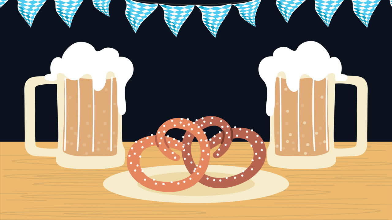 cerveza y pretzels del oktoberfest