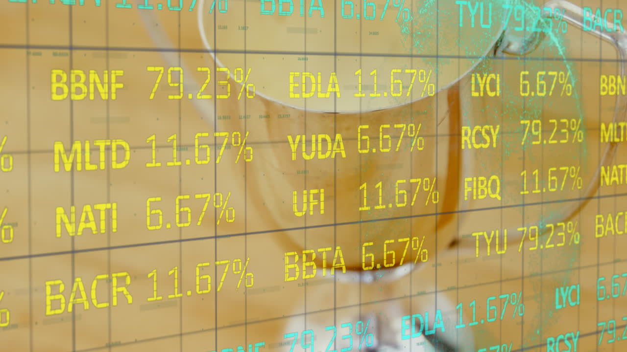 데이터 처리에 대한 컵의 애니메이션