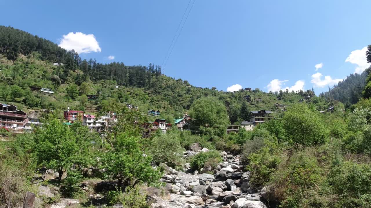 Natural diversity and houses in the hilly areas.
