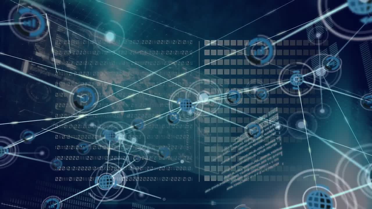 Animation of data processing over network of connections