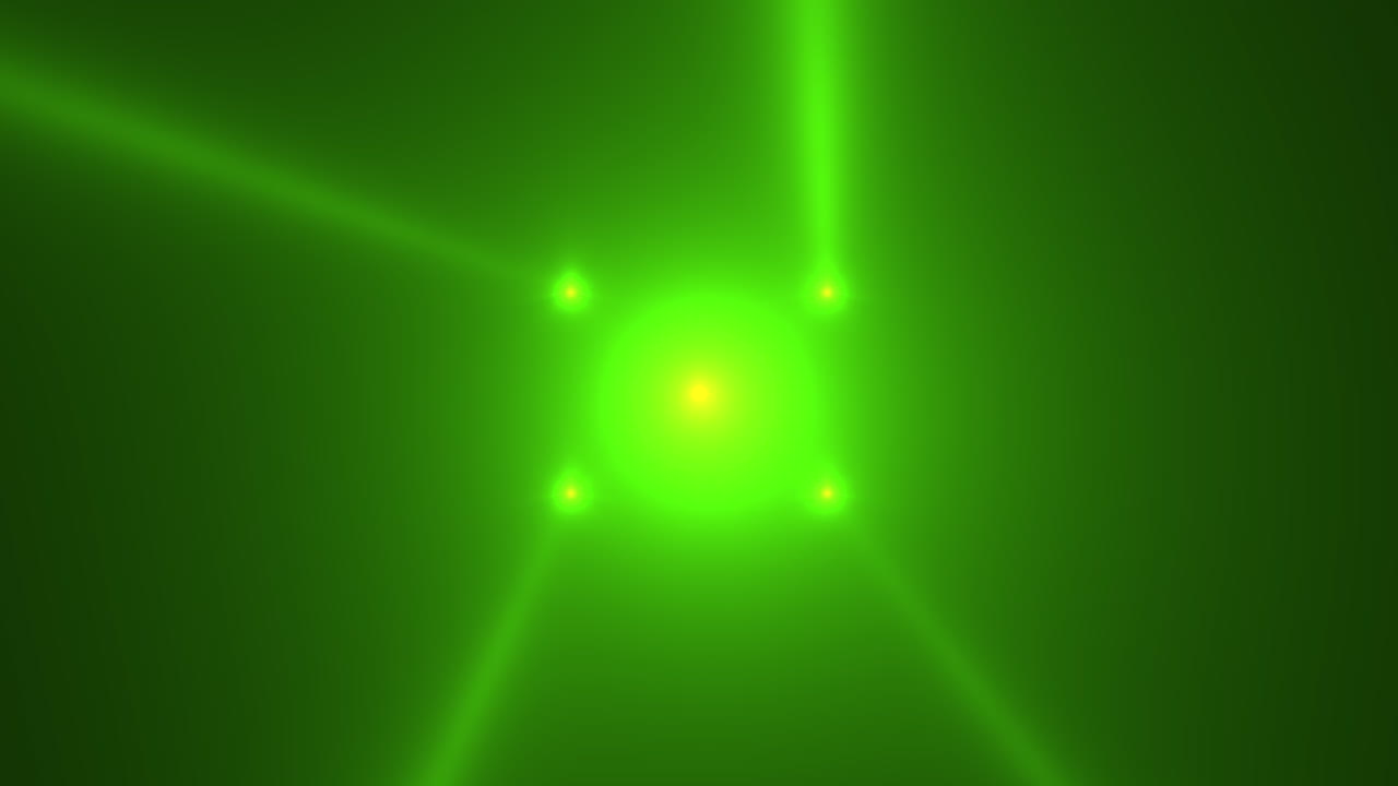 animación movimiento verde brillante haz de luz sobre fondo oscuro en la etapa 5