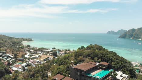 Vista-Aérea-En-Las-Islas-Phi-phi,-Provincia-De-Krabi,-Tailandia