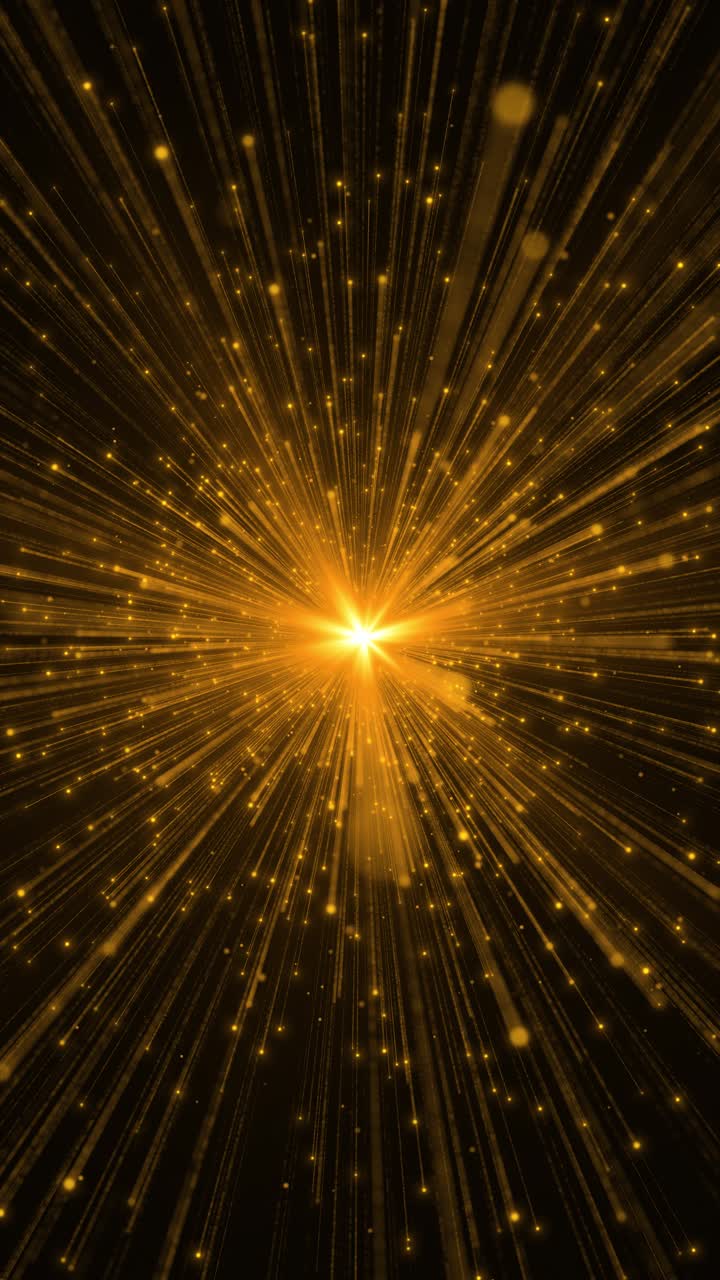 Gold dust particles fly slow motion air dust particles background bokeh lights flying through a