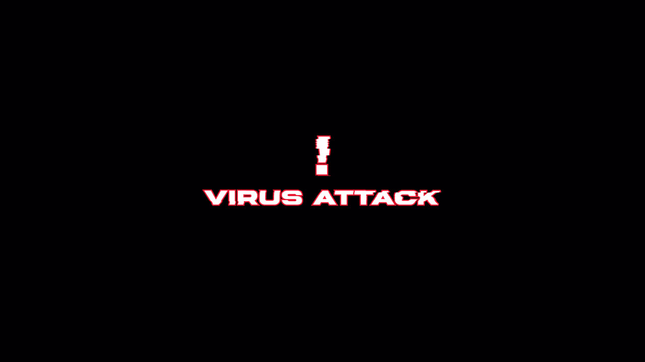 Advarsel om virusangreb med glitch-effekt