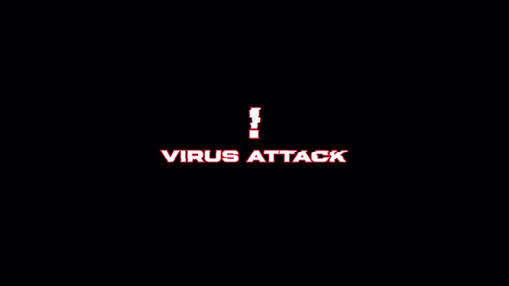 Virus Attack Warning Message with Glitch Effect