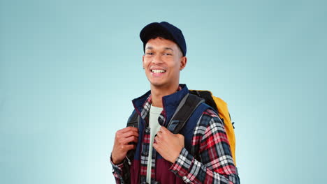 happy man, studio or face of student
