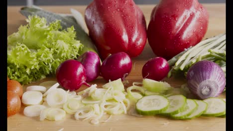 assorted fresh vegetables ready for salad or cooking