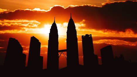 sunset over kuala lumpur cityscape