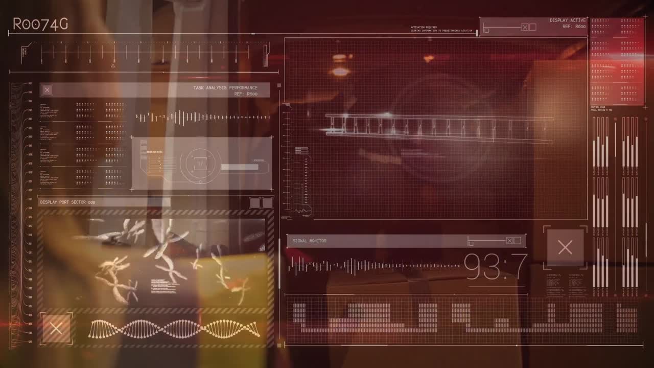 백인 남성 창고 노동자에 대한 데이터 처리 애니메이션