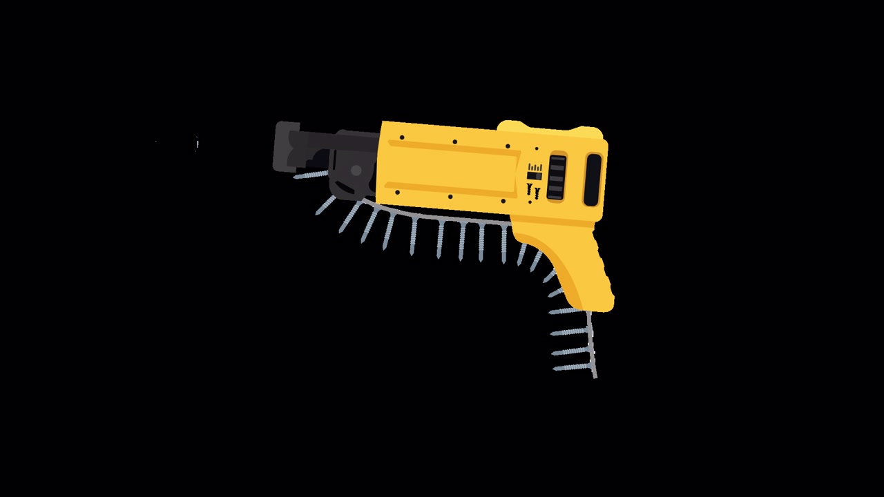 Animated Automatic Screwdriver Driving Screws