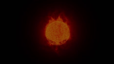 movimiento de bolas calientes de partículas en el espacio