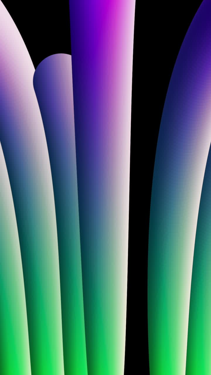 Dynamic Abstract Gradient Tubes Flowing on Black Background