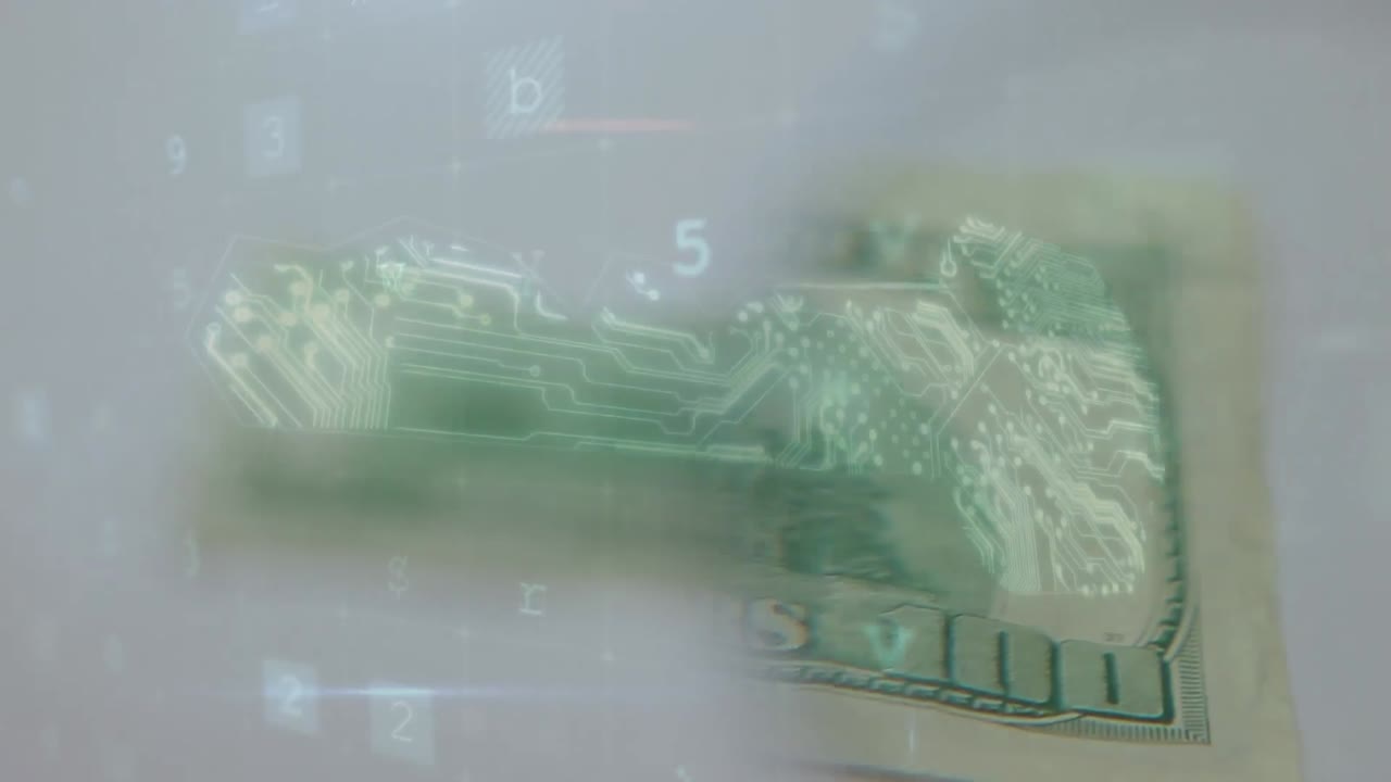 숫자의 애니메이션, 스캐닝 및 보안 키 달러 지폐