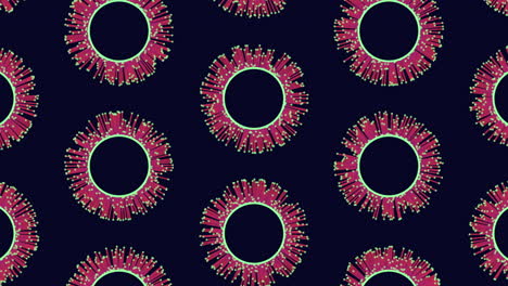 Shimmering-pink-circle-pattern-on-dark-background