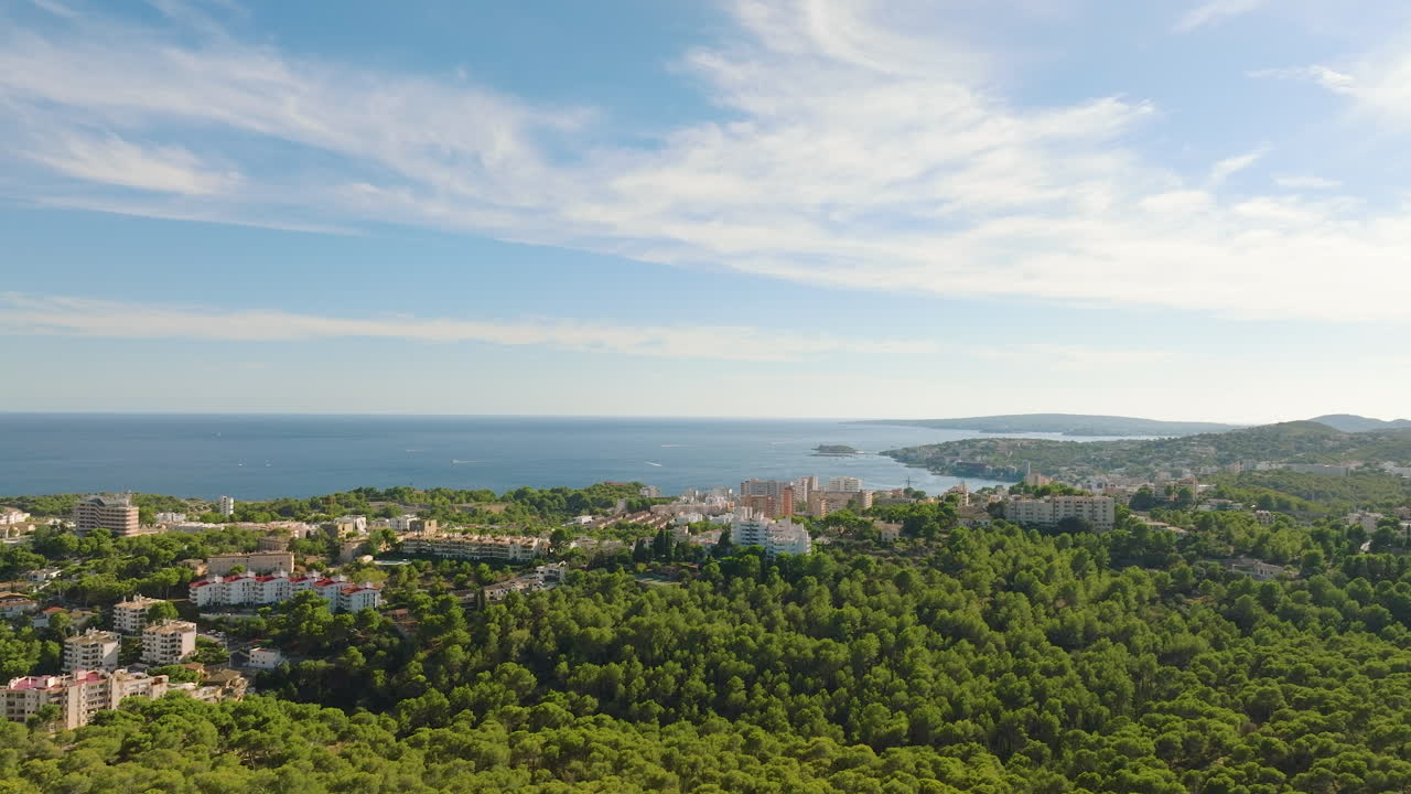 해안 도시 공중 사진