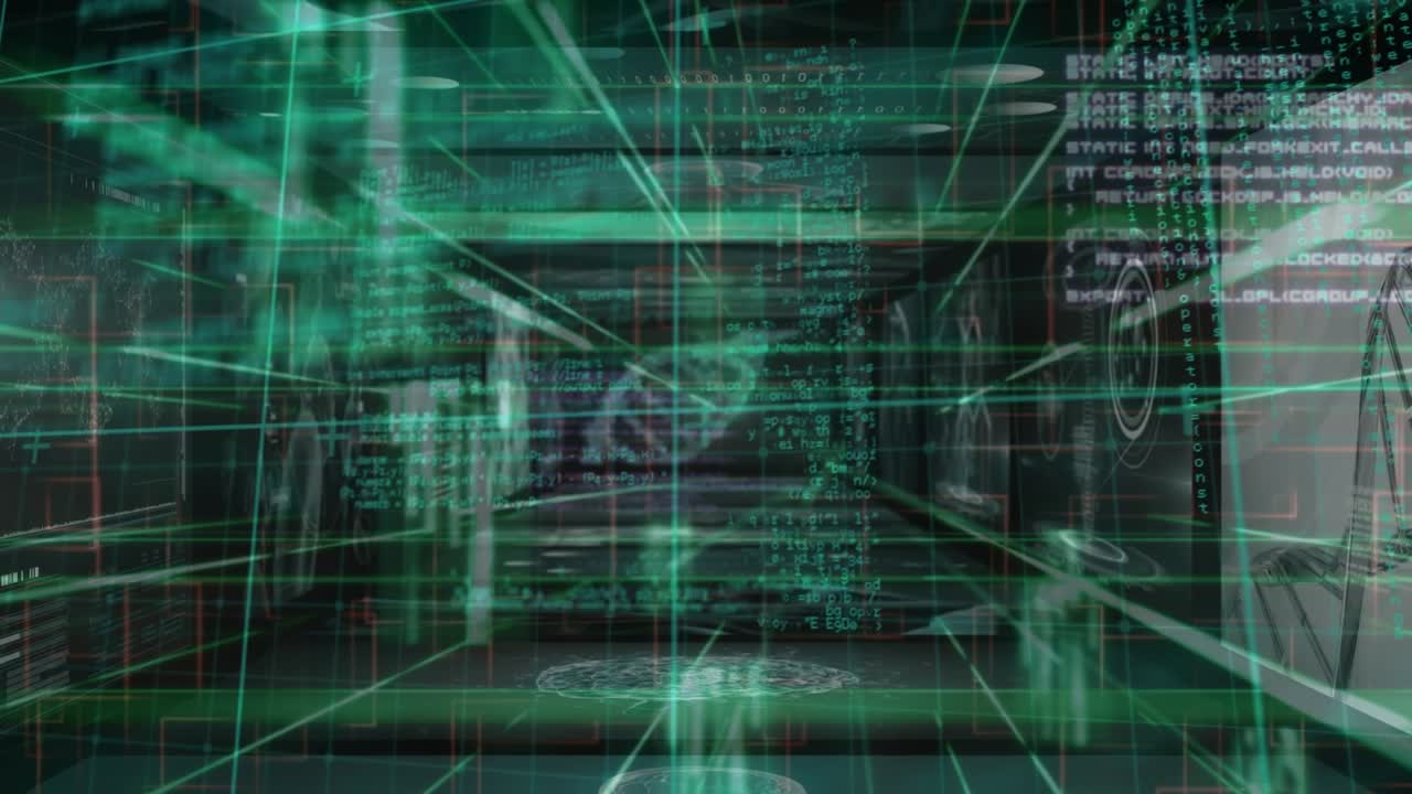 Animation of data processing over digital screens