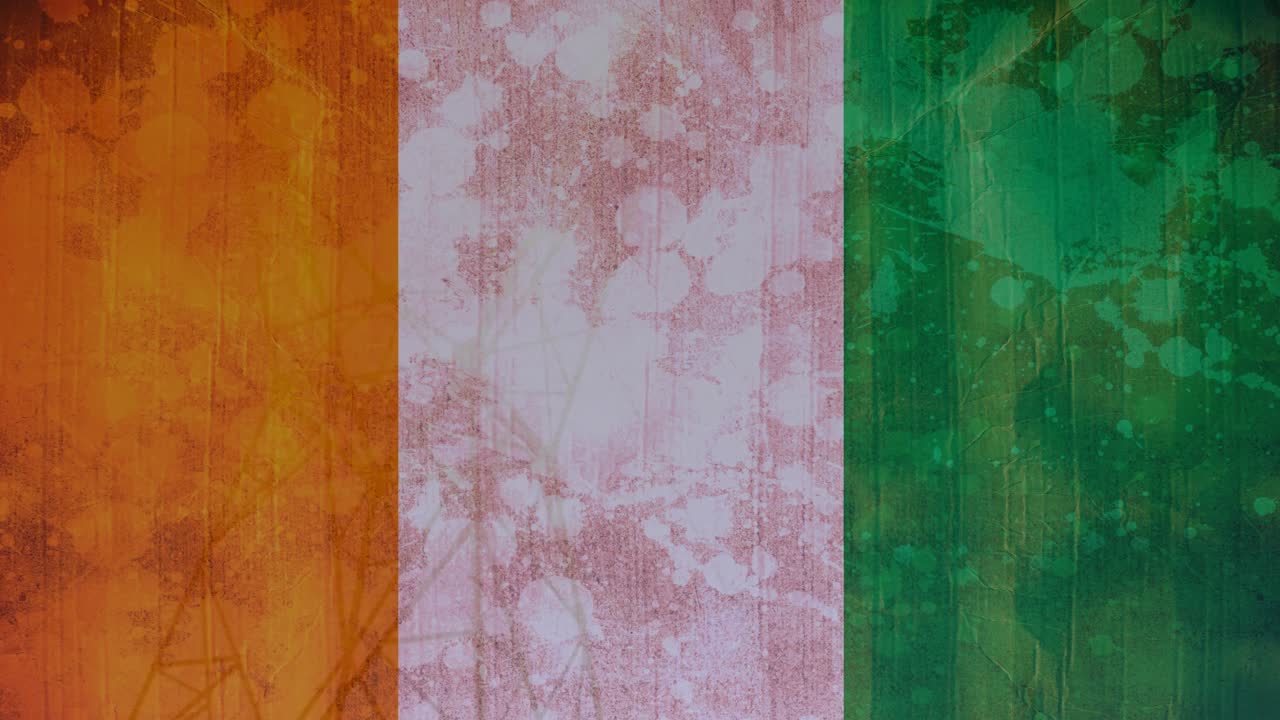 animación de la bandera de la costa de marfil sobre el pilar